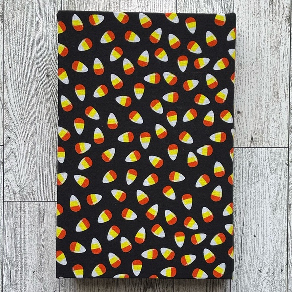 New Halloween Linen Wrapped Decorative Book Candy Corn Hand-Wrapped Spooky Decor - Picture 7 of 7